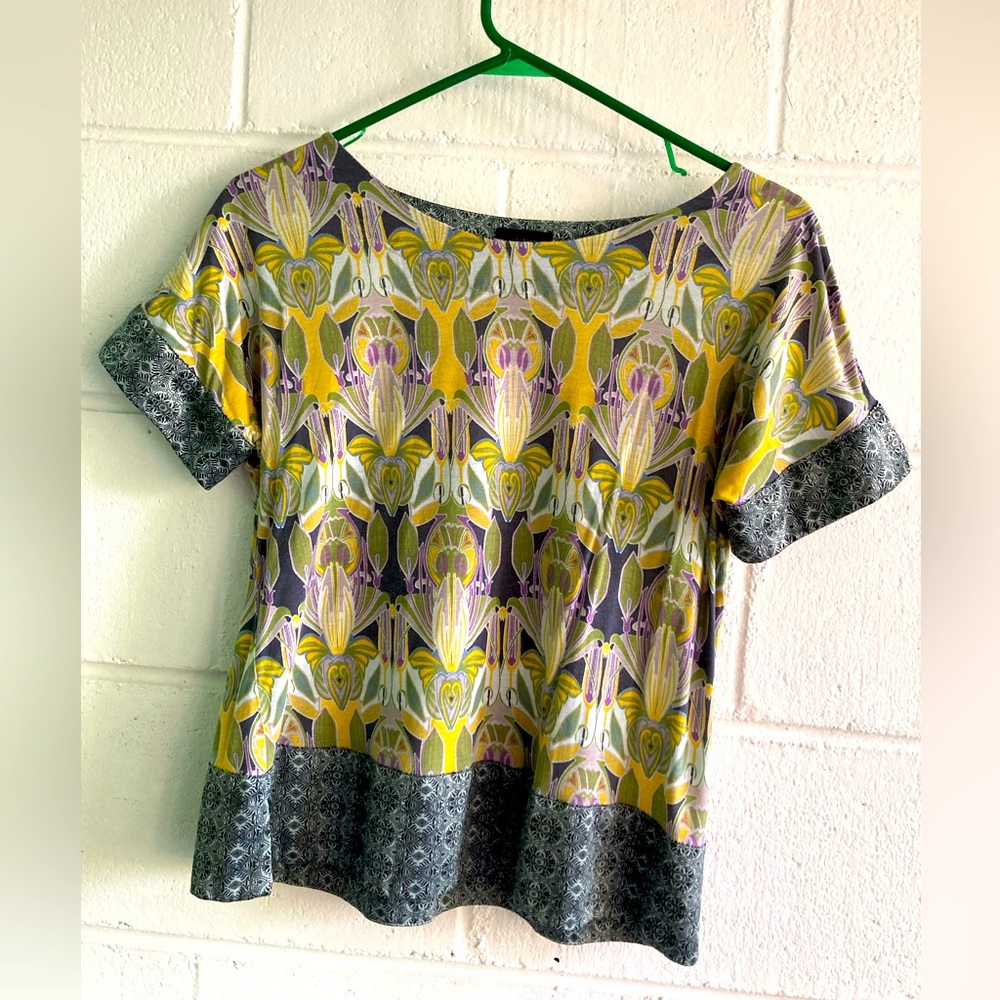 Anthropologie- 'Deletta' blouse; short sleeves;